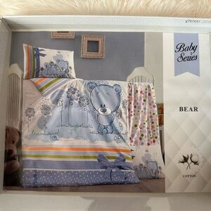 🆕 Baby Series Blue Bear Duvet Cover Set